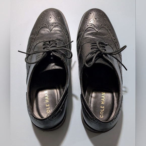 Cole Haan men's black oxford wingtip, 8.5 - Picture 3 of 6